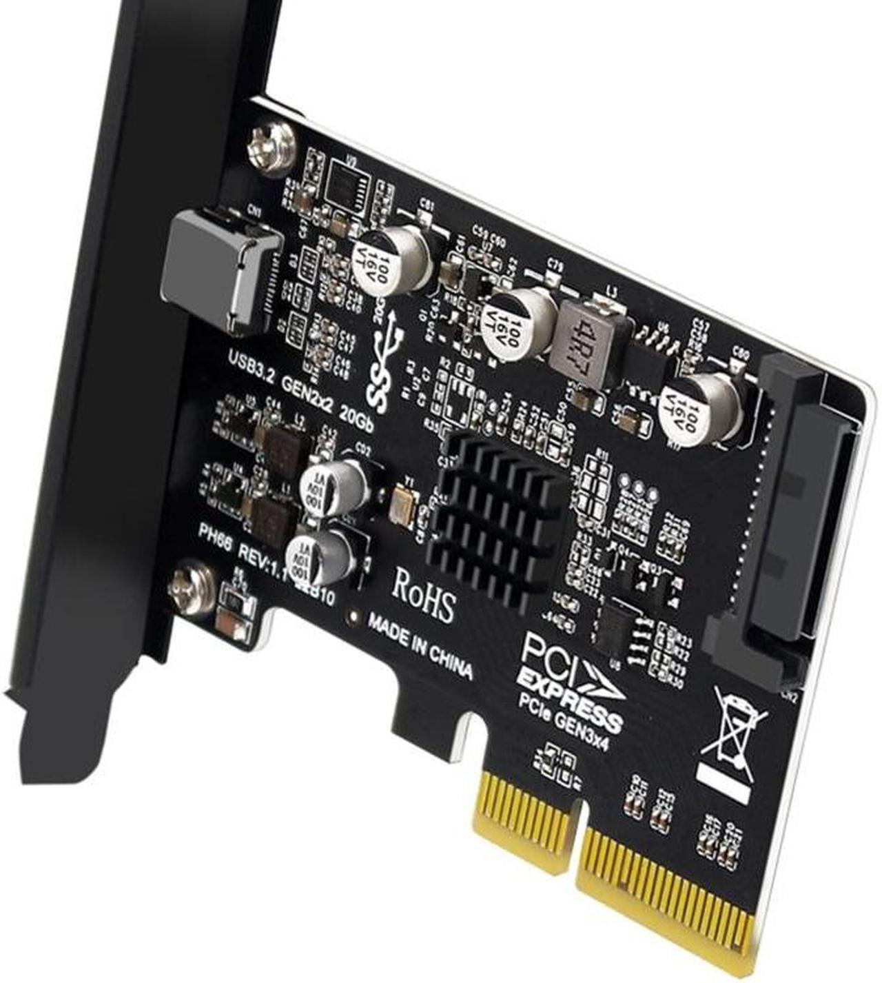 Alt view image 5 of 6 - Desktop PCI-E X4 to Type-C Expansion Adapter Type C USB3.2 Gen2×2 20Gbps Fast Adapter with 15Pin Sata Drive-Free ASM3242