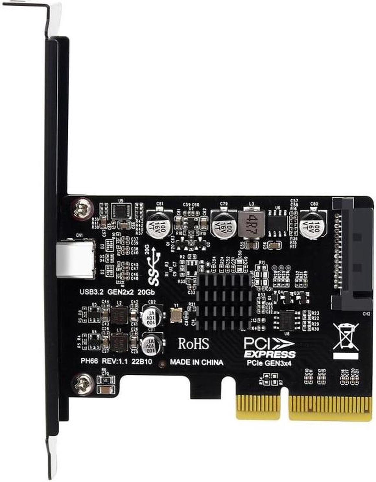 Main image of Desktop PCI-E X4 to Type-C Expansion Adapter Type C USB3.2 Gen2×2 20Gbps Fast Adapter with 15Pin Sata Drive-Free ASM3242