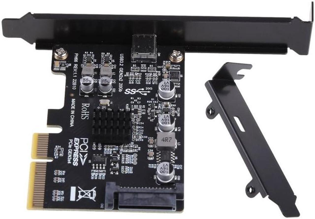 Alt view image 2 of 6 - Desktop PCI-E X4 to Type-C Expansion Adapter Type C USB3.2 Gen2×2 20Gbps Fast Adapter with 15Pin Sata Drive-Free ASM3242