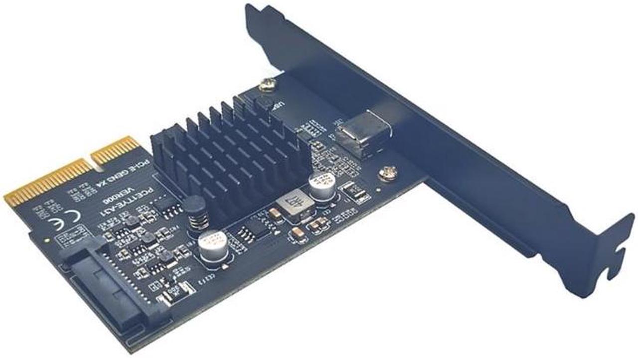 Alt view image 2 of 5 - PCIe to USB 3.2 Gen2 Adapter Card with 20Gbps Bandwidth PCI-Express Expansion Card Internal Motherboard Riser Card