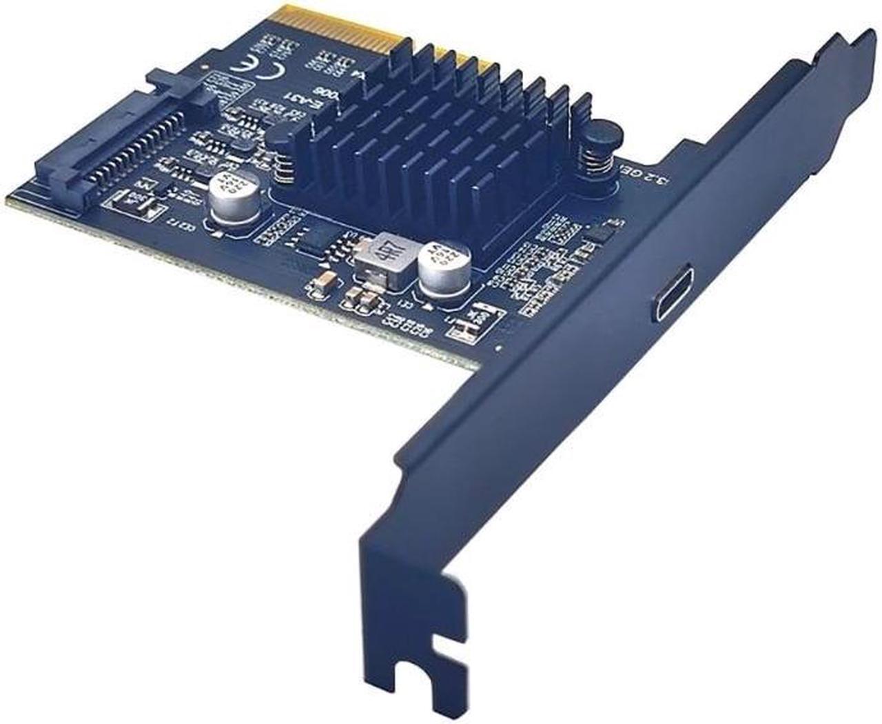 Alt view image 3 of 5 - PCIe to USB 3.2 Gen2 Adapter Card with 20Gbps Bandwidth PCI-Express Expansion Card Internal Motherboard Riser Card