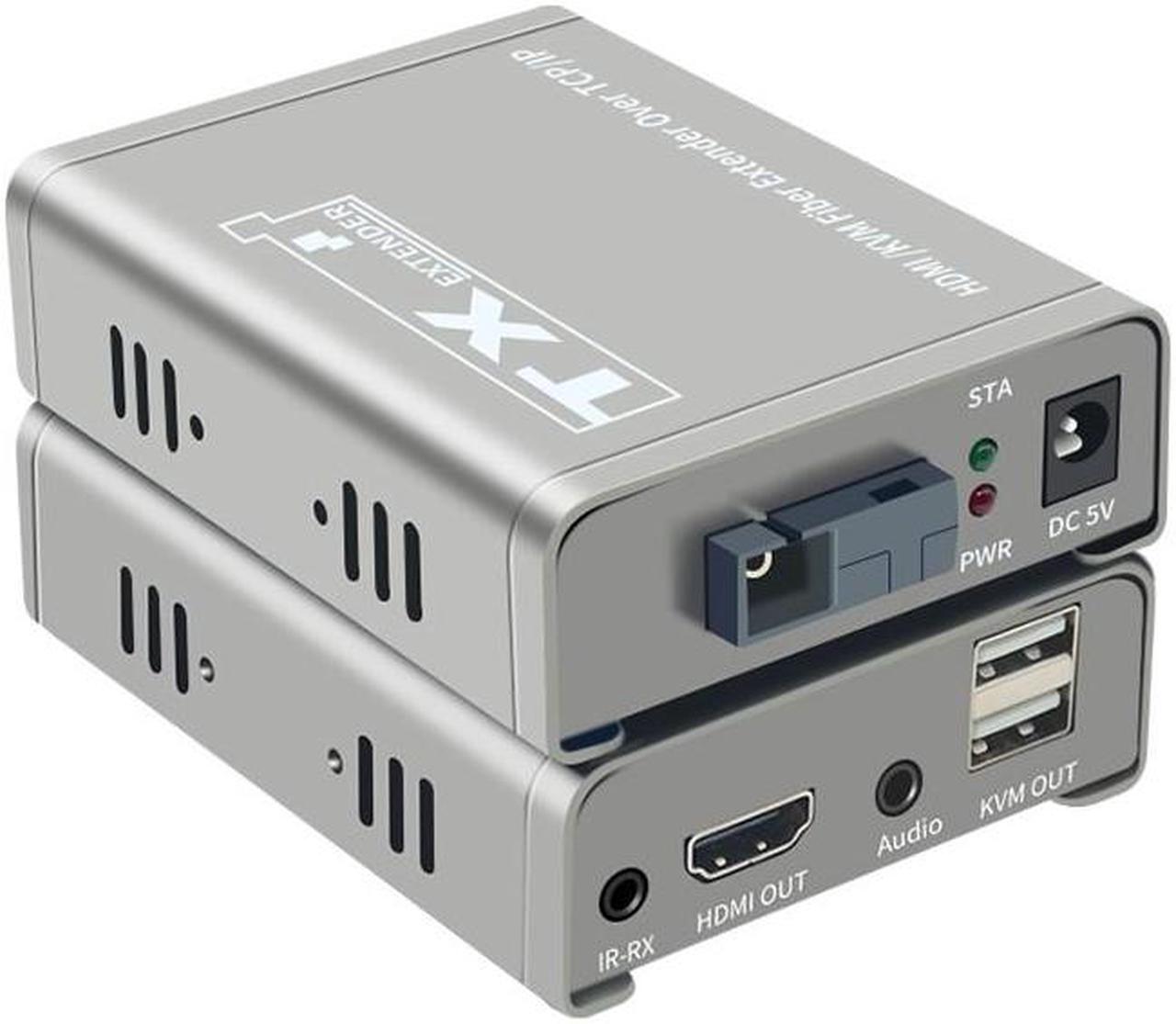 Alt view image 2 of 5 - 20Km HDMI KVM Fiber Extender HDMI With USB2.0 Over SC/FC port Fiber Optic Cable HDMI to Fiber Video Audio Transmitter Converter(US Plug)
(One TX and One RX)