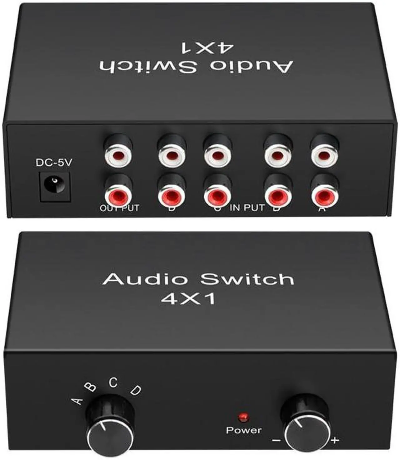 Alt view image 2 of 6 - 4 Way Stereo L/R Sound Channel Bi-Directional RCA Audio Switcher 1 in 4 Out or 4 in 1Out L/R Sound Channel Audio Switch Selector