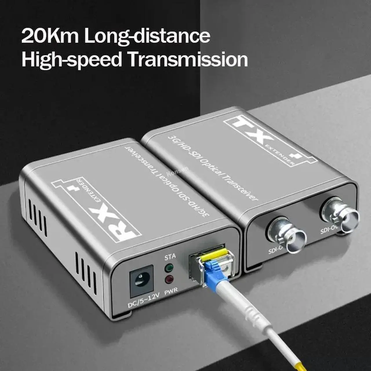 Alt view image 4 of 6 - 3G SDI Fiber Extender over LC Fiber Optical cable to 20Km 1080P HD SDI Video Audio Fiber Extension Broadcast Level with LC SFP(With AU Plug)
(TX and RX)