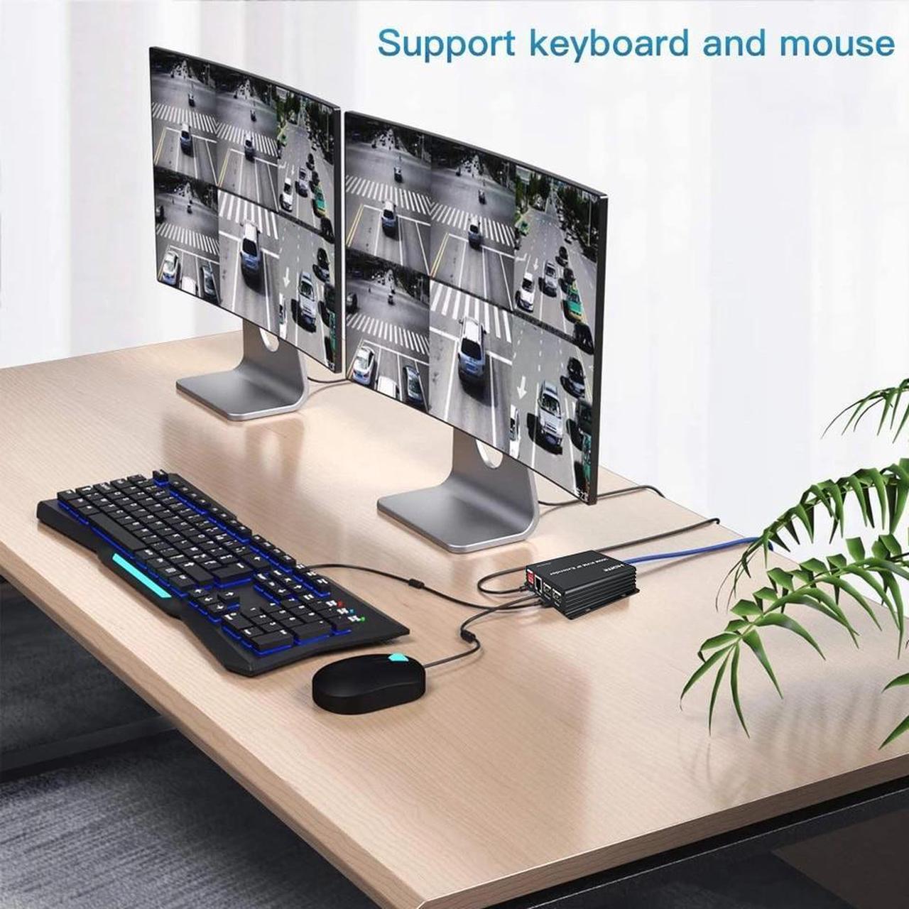 Alt view image 5 of 6 - (with AU Plug)(TX and RX (no KVM))300M IP HDMI KVM Extender over Rj45 cat5e/6 HDMI Ethernet Video Extension Muitlpoint Cascade Extender support via Network Switch