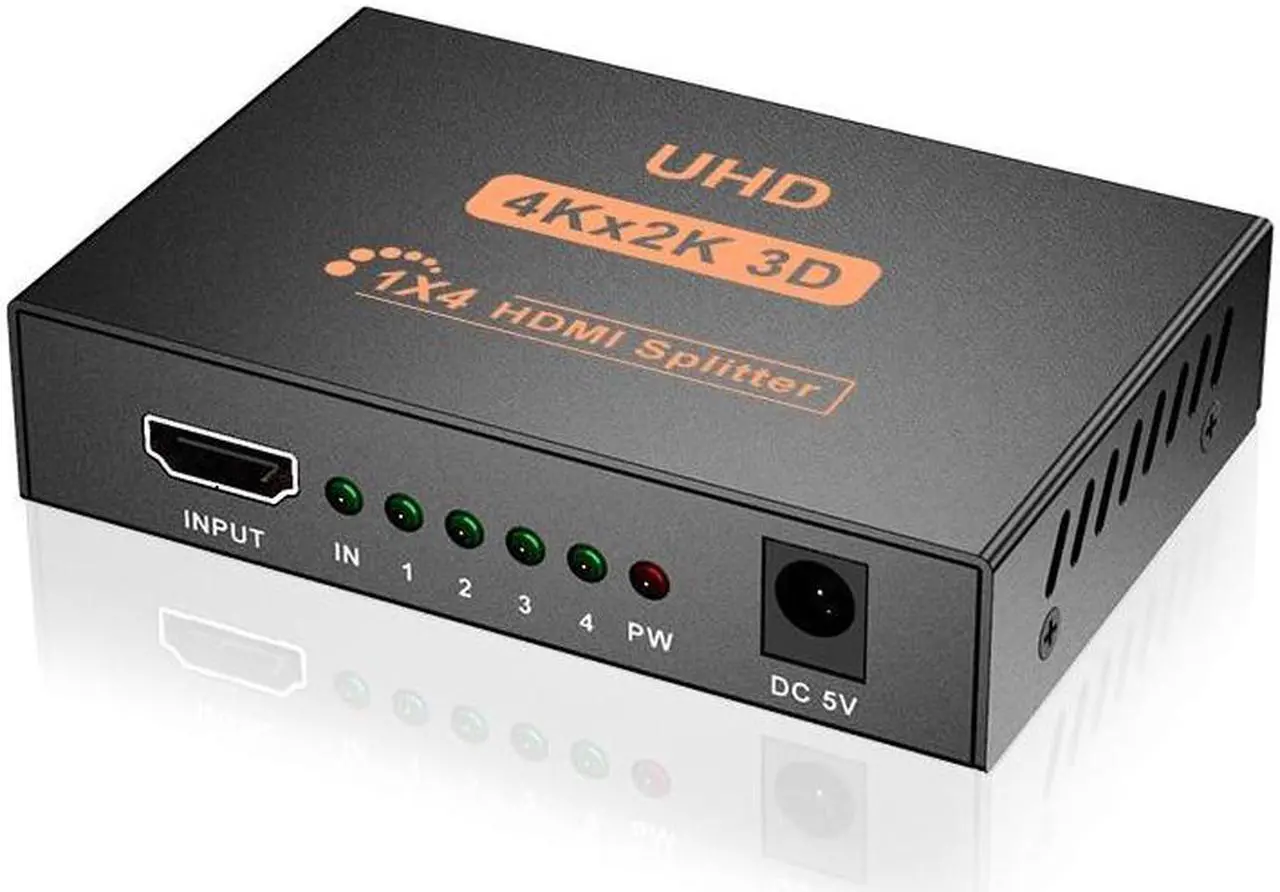 Main image of 4K HDMI Splitter 1x4 1x2 Video HDMI Distributor 1 in 4 out HDMI Splitter Duplicate Screen Amplifier for PC HDTV DVD PS3 Monitor(US Plug)
(1X4)