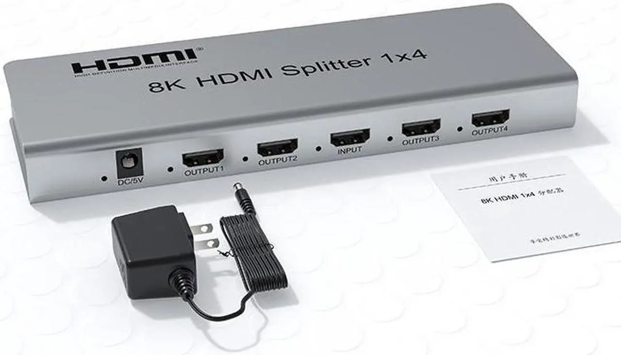 Main image of 8K HDMI Splitter 1 in 4 out 8K 60Hz HDMI 2.1 Video Distributor Splitter 1x4 4K 120Hz HDR HDCP 2.3 RS232 EDID for PS5 Xbox PC TV(with EU Plug)
(8K 1X4)