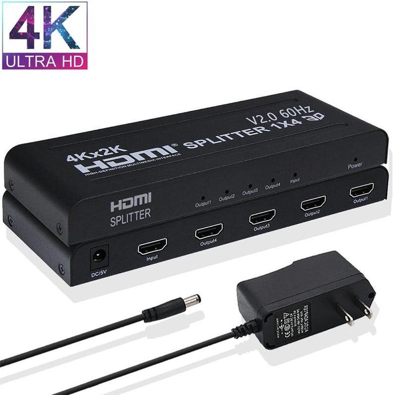Alt view image 2 of 6 - 4K 60Hz HDMI Splitter 1 In 4 Out Ultra HD HDMI Video Distributor 1x4 Converter V2.0b HDCP 2.2 for PS4 TVBox PC Monitor Projector(UK Plug)
(4K 60Hz 1x4)