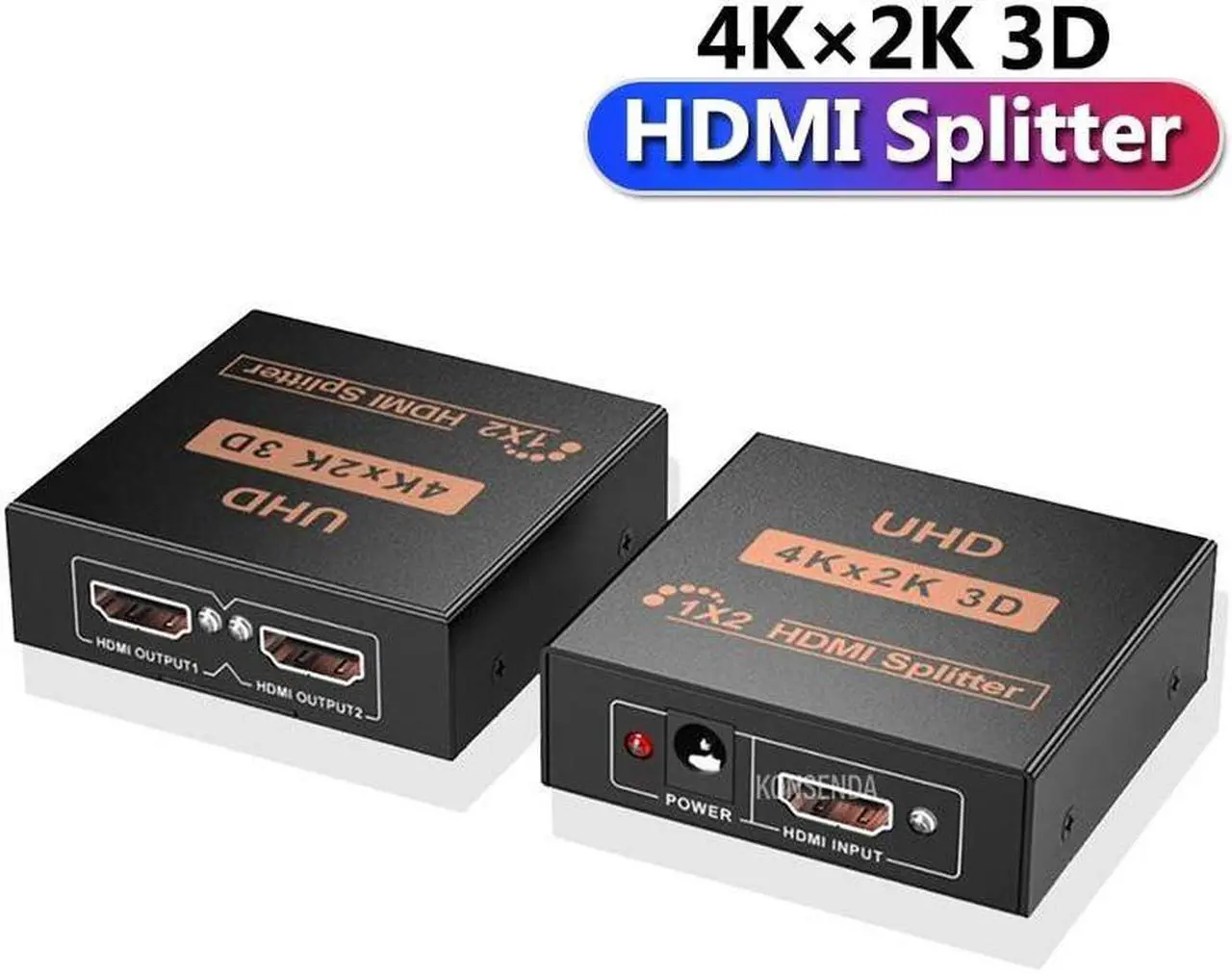 Alt view image 2 of 6 - 4K HDMI Splitter 1x2 HDMI Video Splitter Amplifier 1 in 4 Out Full HD 1080P HDMI Distributor Adapter for PS4 PC HDTV Box DVD(USB Cable)
(1x2)