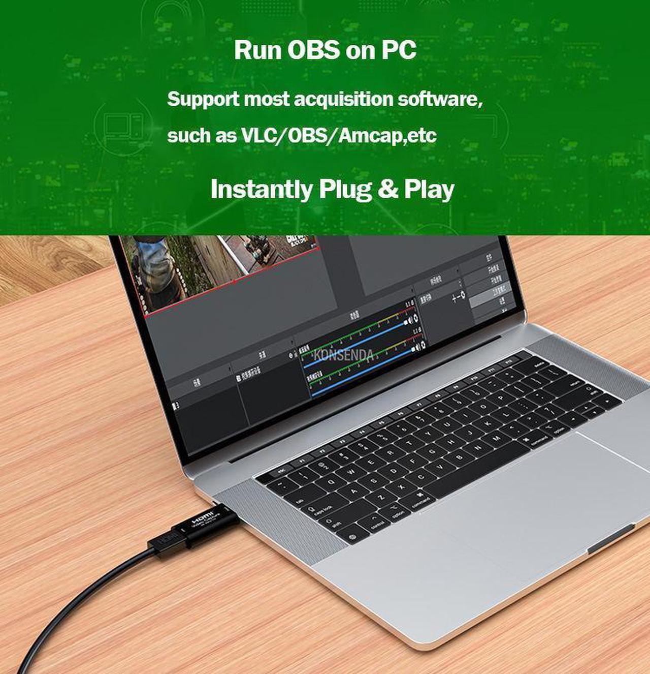 Alt view image 4 of 6 - 4K HDMI Video Capture Card MS2130 True USB 3.0 Game Recording Box 1080p 60fps Live Streaming for PS4 Ps5 Switch Camera Laptop PC(Mode B)