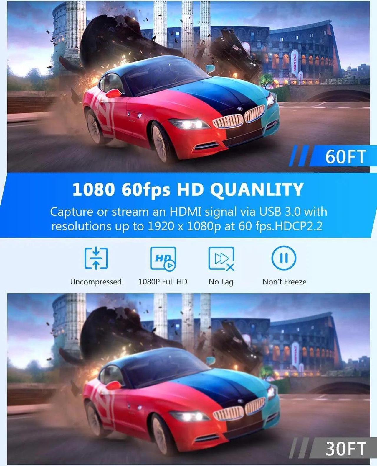 Alt view image 5 of 6 - 4K HDMI Video Capture Card MS2130 True USB 3.0 Game Recording Box 1080p 60fps Live Streaming for PS4 Ps5 Switch Camera Laptop PC(Mode B)