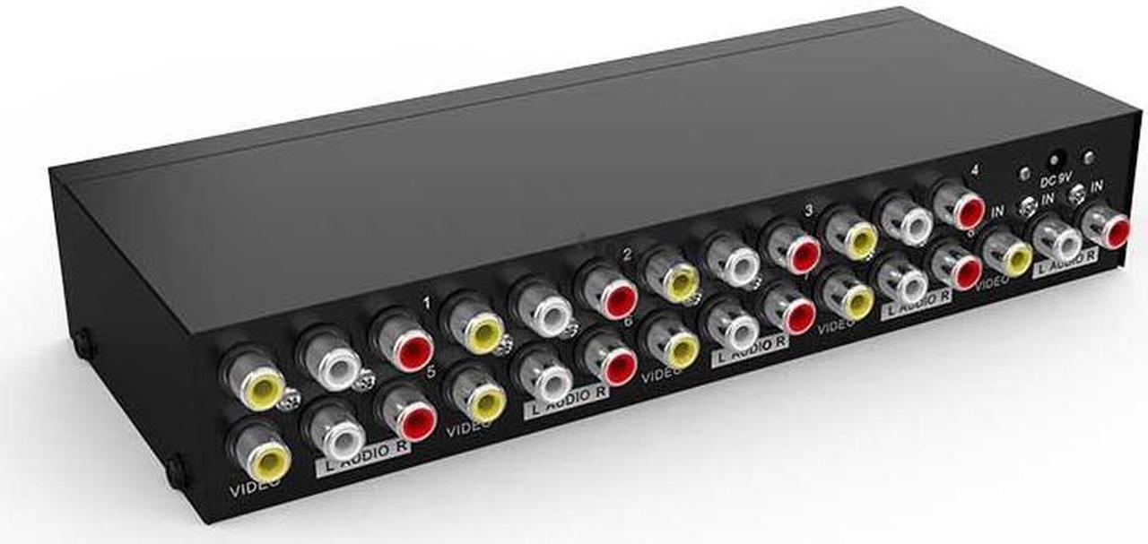 Main image of 8 Port AV Splitter 1 In 8 Out RCA Video Audio Splitter 1x4 1x8 Box 8 Way CVBS RCA Video Audio Distributor Splitter Not Switch(with US Plug)(Splitter 1x8)