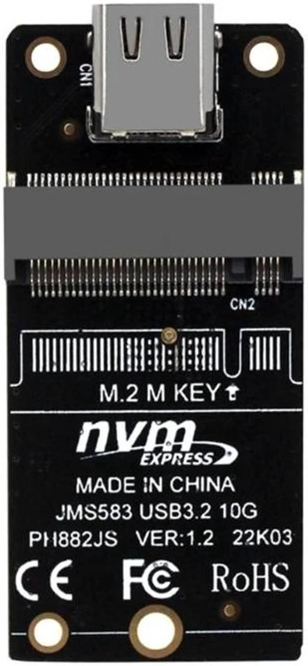 Main image of NVME to USB 3.1 Type-C Adapter M2 NVME SSD Adapter JMS583 10Gbps .2 to USB 3.1 Support m2 nvme SSD 2230/42/60/80 Dropship
