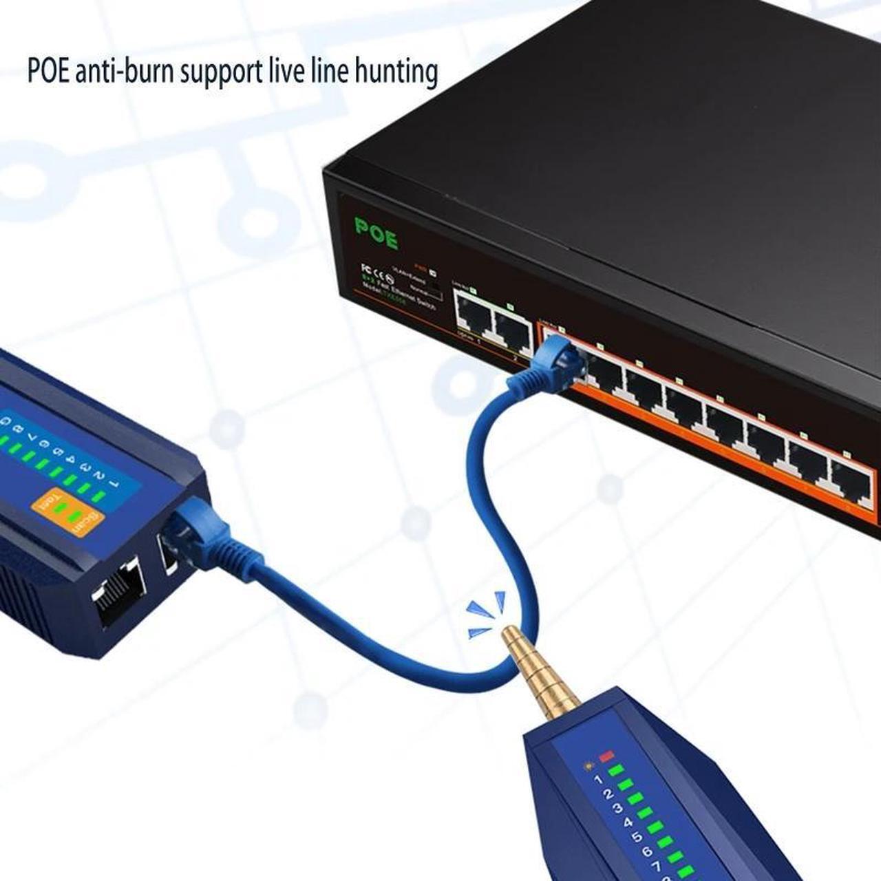 Alt view image 2 of 6 - High Precision Tracer POE Test Cable Tracker Lan Tester Network Tools POE Anti-burn Network Fast Testing Wire Tester Dropship