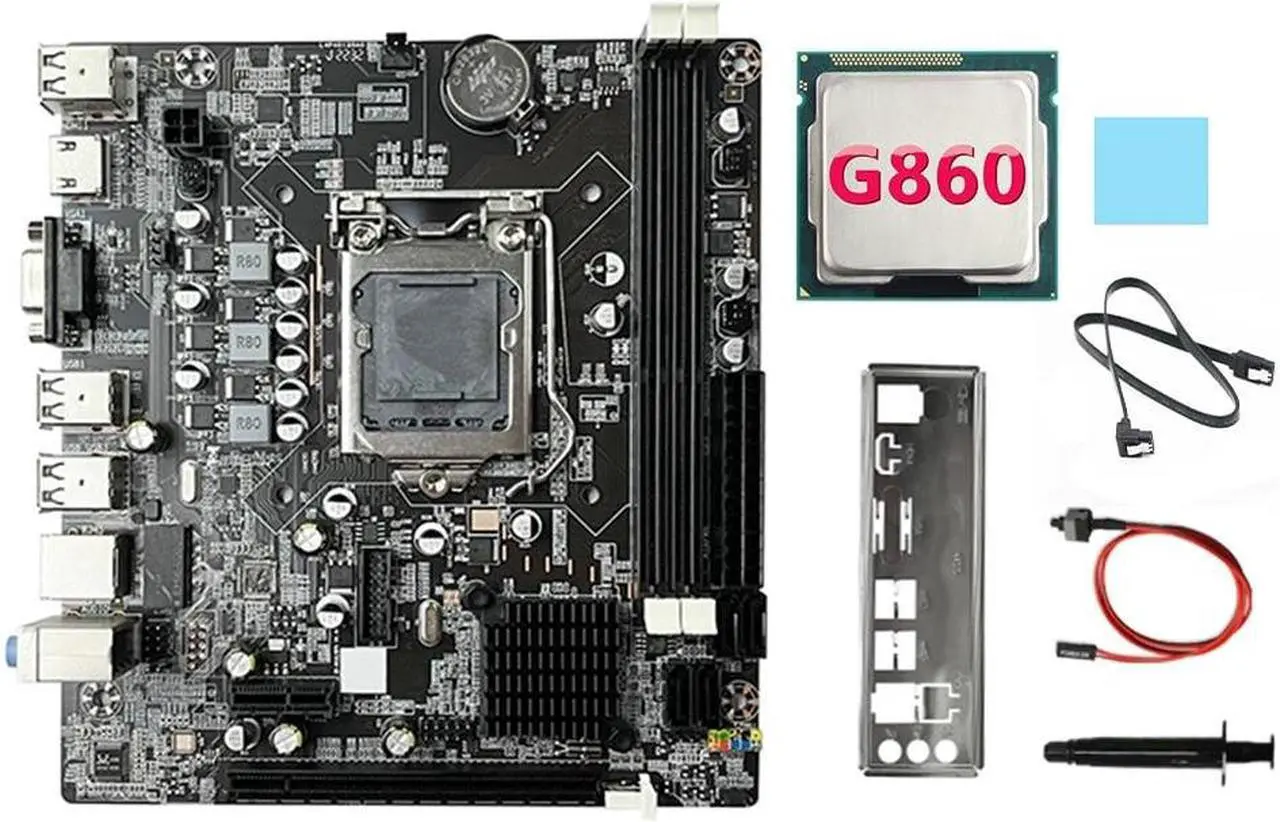 Main image of B75 Motherboard+G860 CPU+SATA Cable+Switch Cable+Baffle LGA1155 DDR3 for 2X8G for I3 I5 I7 Series Pentium Celeron CPU