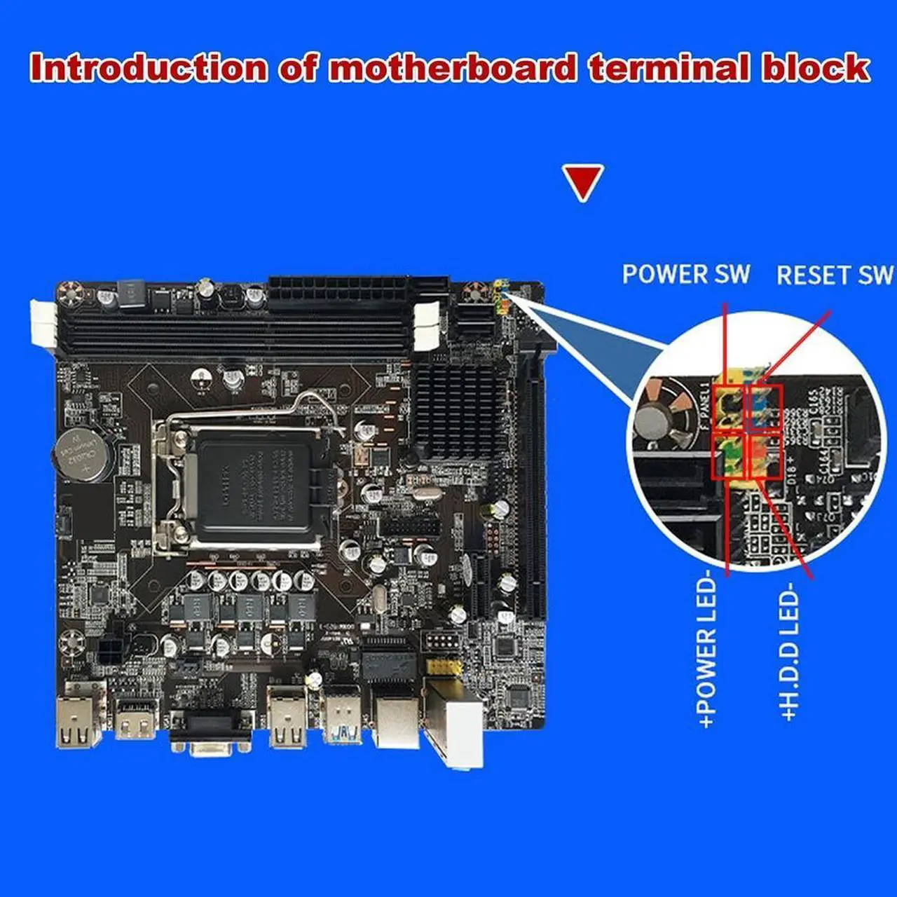 Alt view image 3 of 6 - B75 Motherboard+G860 CPU+SATA Cable+Switch Cable+Baffle LGA1155 DDR3 for 2X8G for I3 I5 I7 Series Pentium Celeron CPU