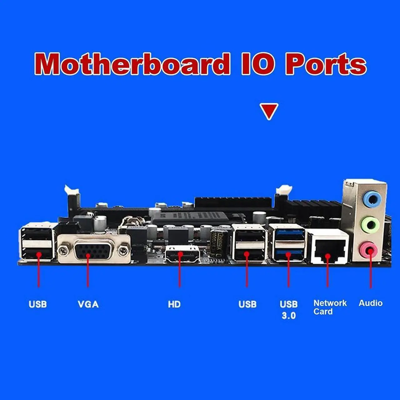 Alt view image 4 of 6 - B75 Motherboard+G860 CPU+SATA Cable+Switch Cable+Baffle LGA1155 DDR3 for 2X8G for I3 I5 I7 Series Pentium Celeron CPU