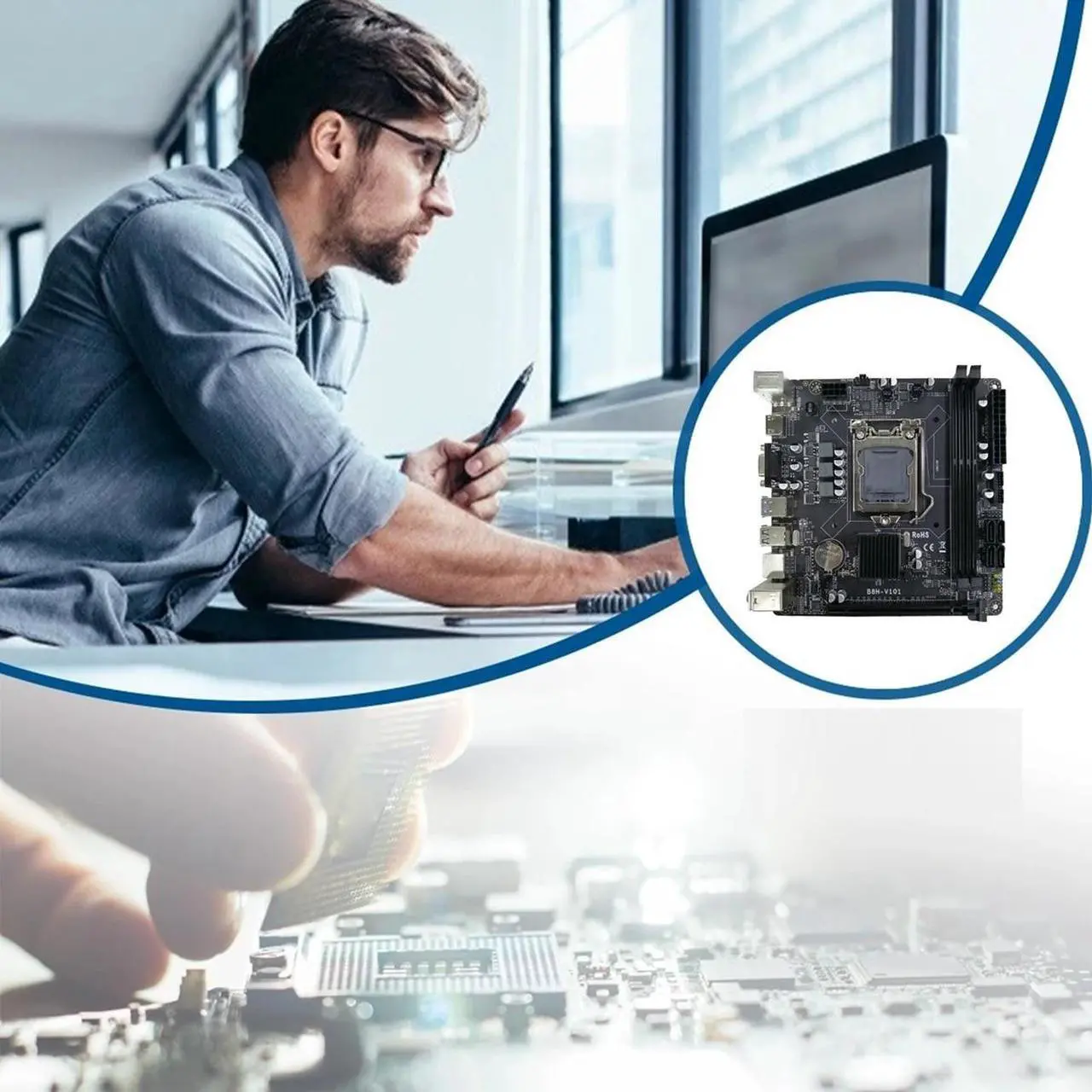 Alt view image 6 of 6 - B85 Desktop Computer Motherboard LGA1150 DDR3X2 16GB 240PIN ECC RAM Slot VGA+HD PCIE X16 Supporting I7/I5/I3/E3 CPU