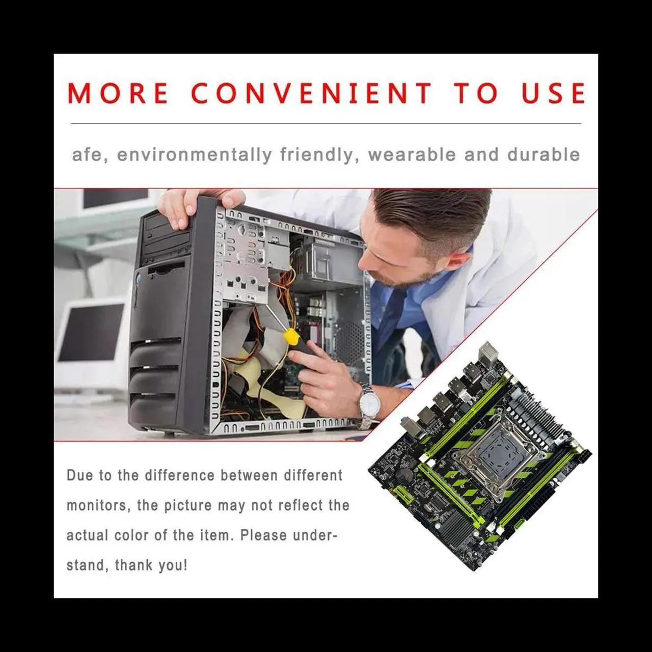 Alt view image 2 of 6 - X79G PC Game Motherboard+Switch Cable LGA2011 4XDDR3 RECC RAM Slot M.2 NVME PCIE X16 6XUSB2.0 SATA3.0 Server Motherboard