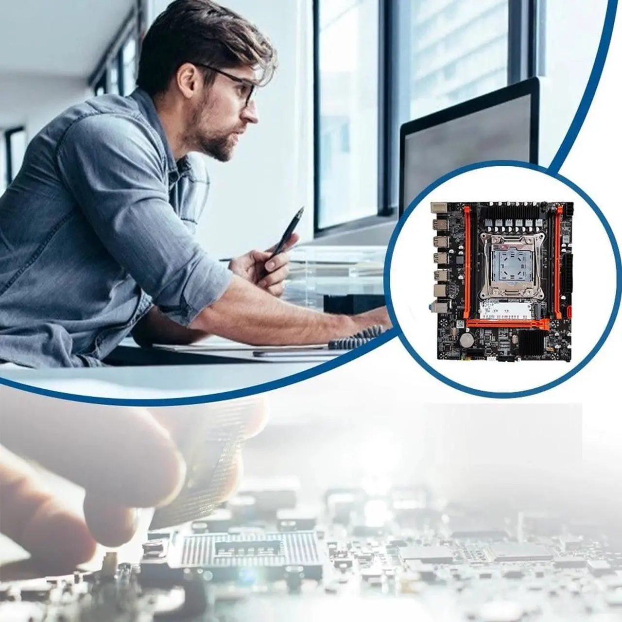 Alt view image 6 of 6 - X99/X99H Motherboard+Thermal Pad+SATA Cable Kit LGA2011-V3 DDR3X4 ECC Server Memory Slot M.2 NVME PCI-E 3.0 X16 SATA3.0