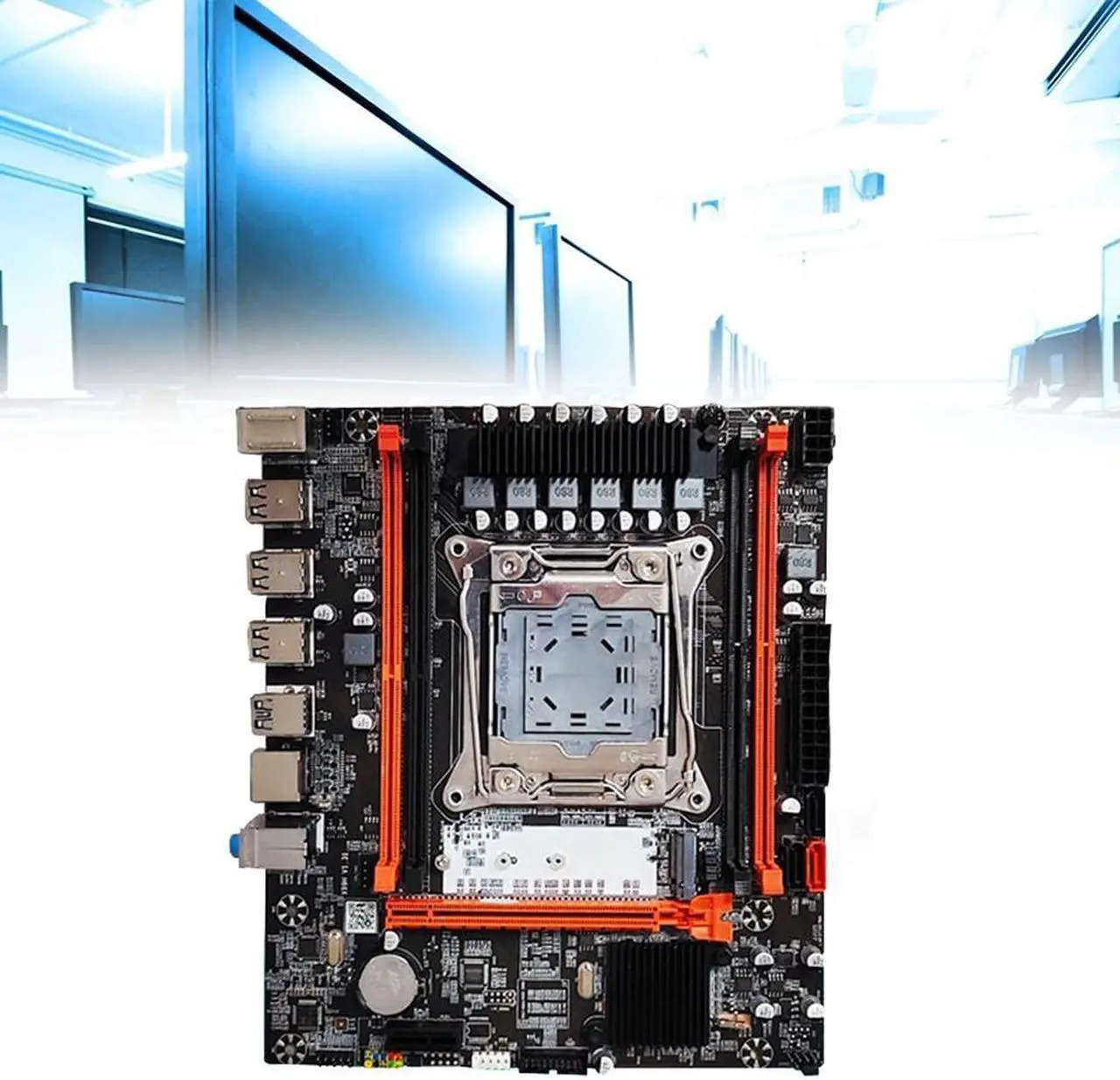 Alt view image 5 of 6 - X99(X99H) Motherboard Kit with Baffle+SATA Cable LGA2011-V3 DDR3X4 ECC Server Memory Slot M.2 NVME PCI-E 3.0 X16 SATA3.0