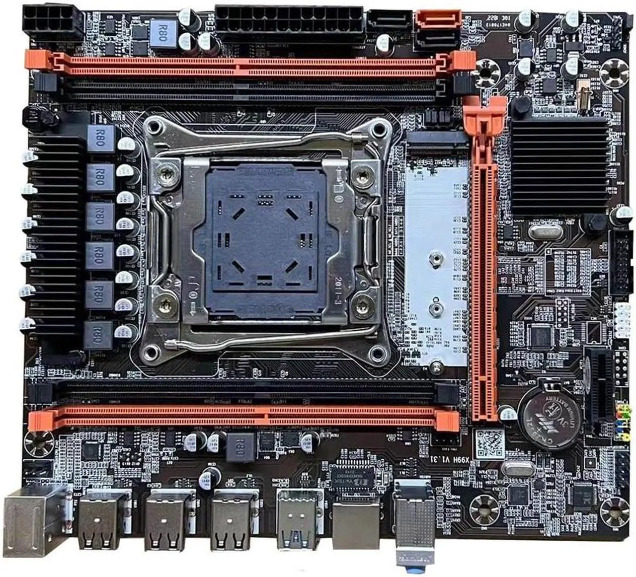 Alt view image 4 of 6 - X99(X99H) Motherboard Kit with Baffle+SATA Cable LGA2011-V3 DDR3X4 ECC Server Memory Slot M.2 NVME PCI-E 3.0 X16 SATA3.0