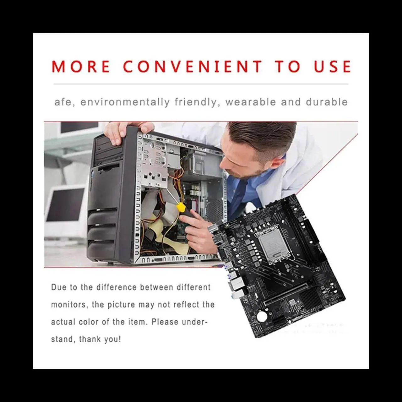 Main image of B660 Motherboard+Thermal Grease+SATA Cable LGA1700 12Th/13Th CPU 2XDDR4 RAM Slot HD+DP+VGA PCIE 16X SATA3.0 Motherboard