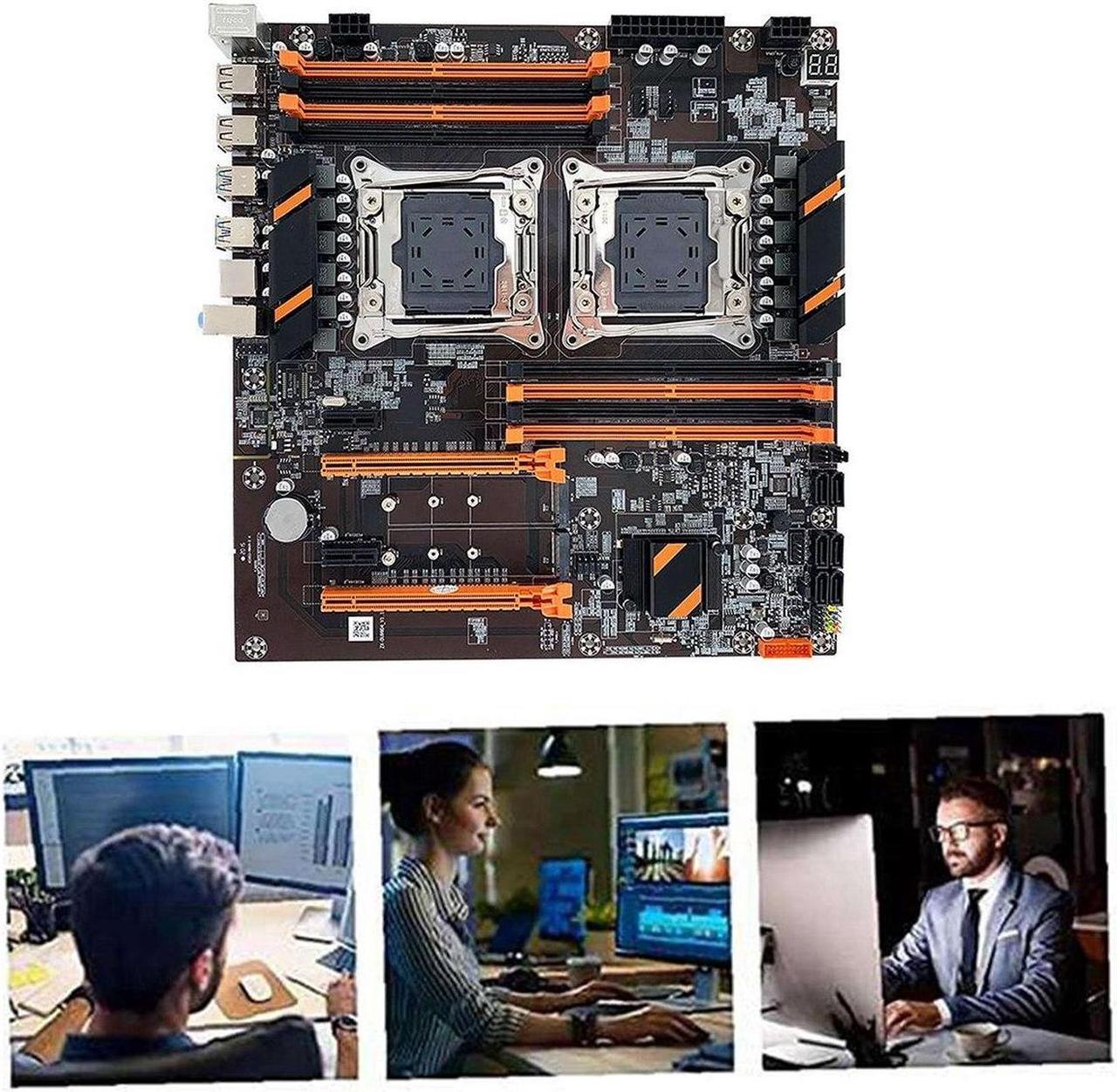 Alt view image 5 of 6 - X99 Dual CPU Motherboard+2XE5 2620 V3 CPU+SATA Cable+Baffle+Thermal Grease LGA 2011 8XDDR4 Slot Support 2011-V3 CPU