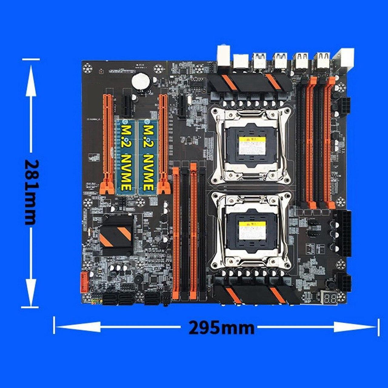 Alt view image 4 of 6 - X99 Dual CPU Motherboard+2XE5 2620 V3 CPU+SATA Cable+Baffle+Thermal Grease LGA 2011 Slot Support 2011-V3 CPU Motherboard