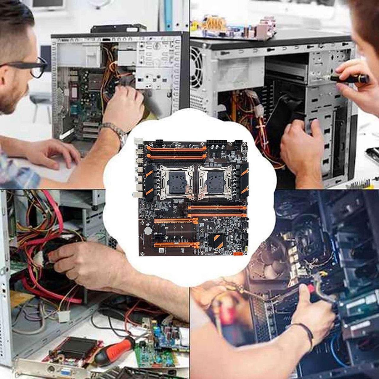 Alt view image 6 of 6 - X99 Dual CPU Motherboard+2XE5 2620 V3 CPU+SATA Cable+Baffle+Thermal Grease LGA 2011 Slot Support 2011-V3 CPU Motherboard