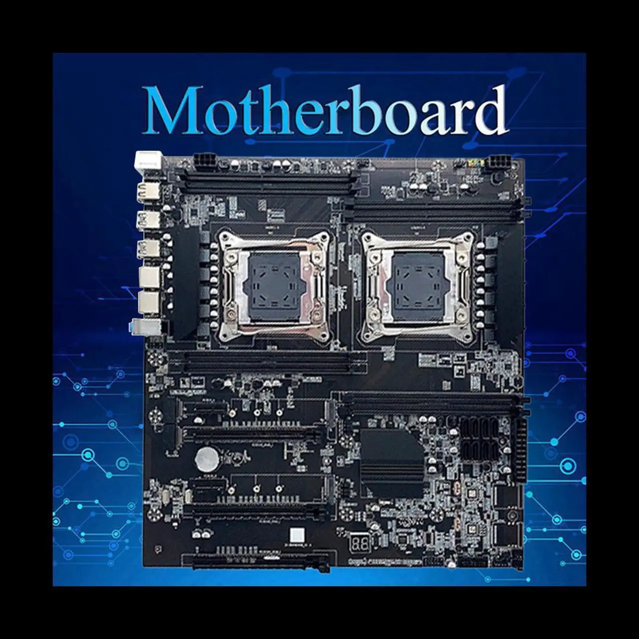 Main image of X99 Dual CPU Motherboard+2XE5 2630 V3 CPU+DDR4 4G RECC RAM+SATA Cable+Thermal Pad LGA 2011 PCI-E16X 8XDDR4 Slot X99 X8