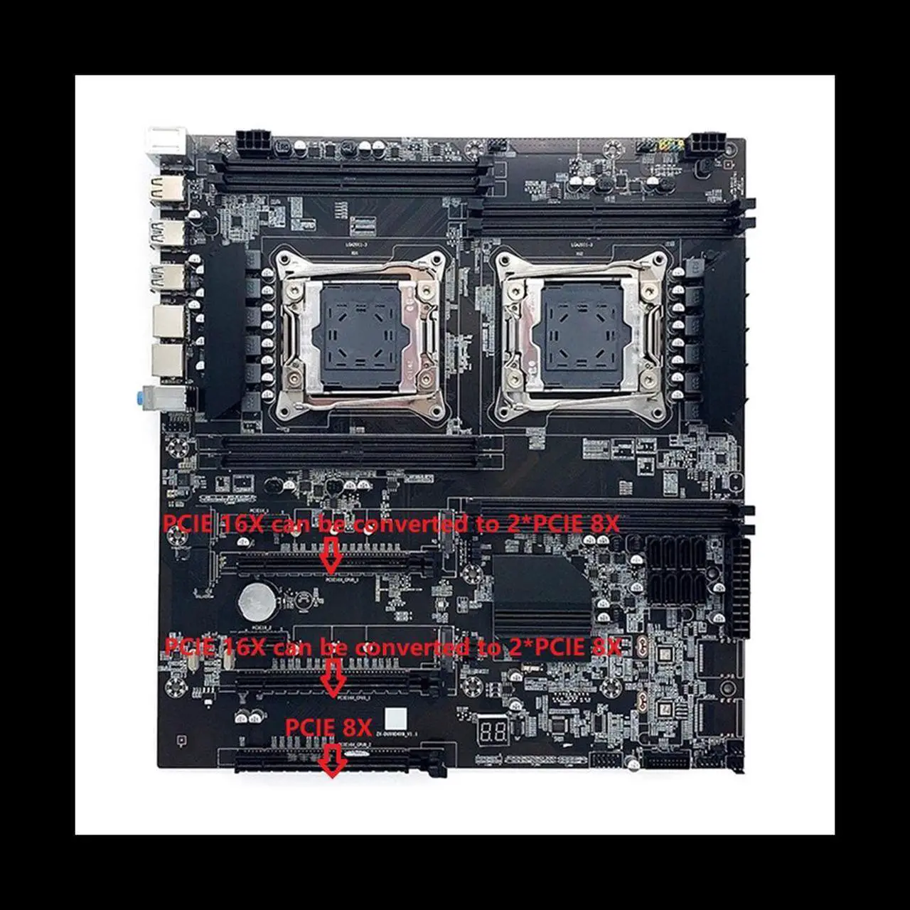 Alt view image 3 of 6 - X99 Dual CPU Motherboard+2XE5 2630 V3 CPU+DDR4 4G RECC RAM+SATA Cable+Thermal Pad LGA 2011 PCI-E16X 8XDDR4 Slot X99 X8