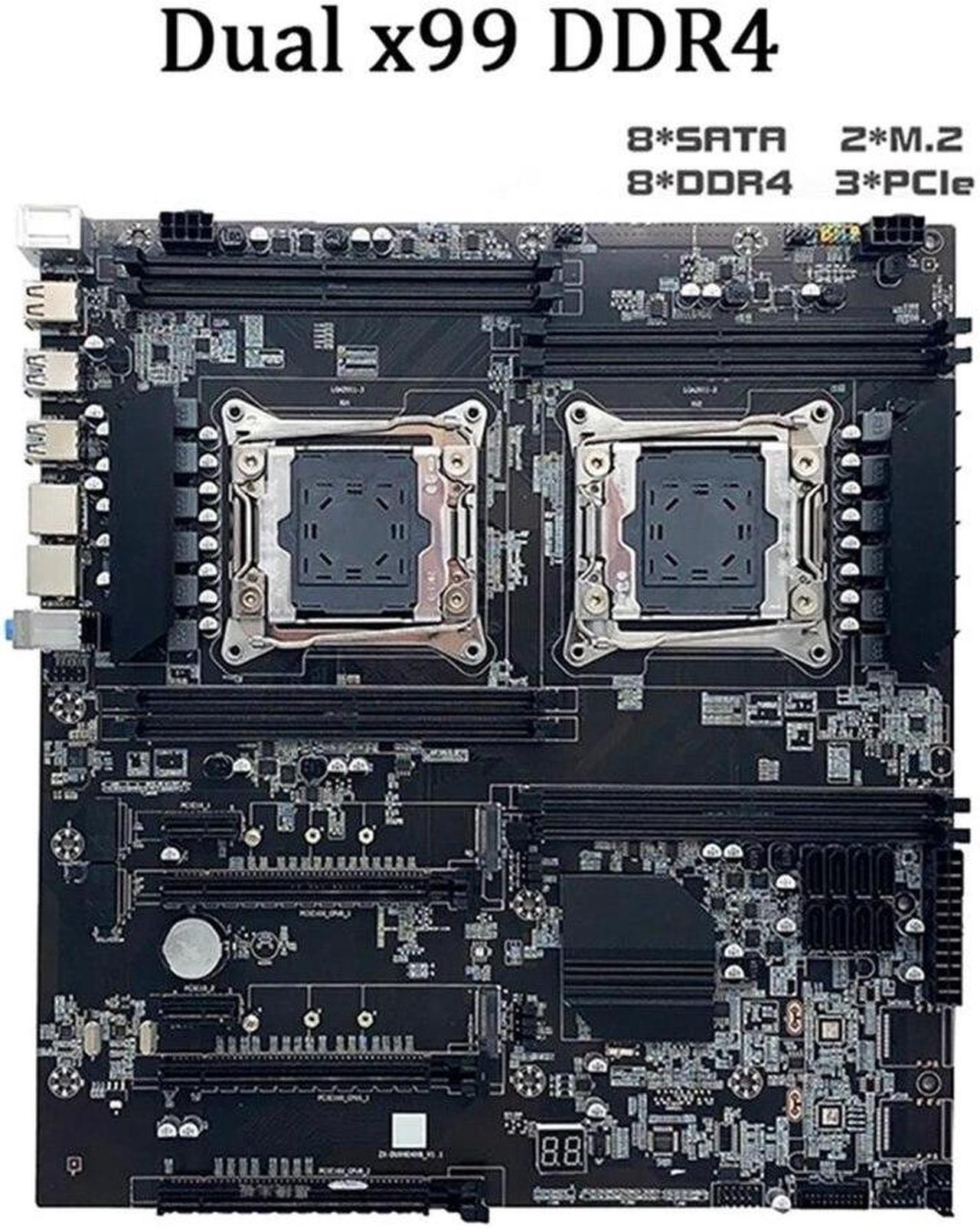 Alt view image 5 of 6 - X99 Dual-Socket Motherboard+2XE5-2620 V4 CPU+2XThermal Pad LGA2011-3 8XDDR4 ECC RAM Slot PCIE X16 Server PC Motherboard