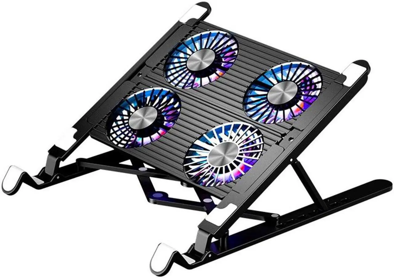 Main image of Laptop Cooler Notebook Fan Computer Cooling Portable Cooling Fan Cooling Pad Flat Hand Drawn Book Support, 4 Fans Black