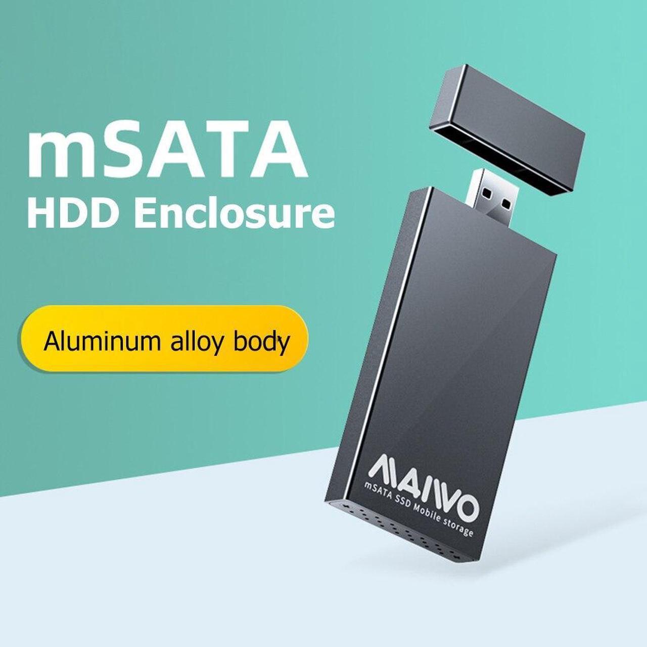 Alt view image 5 of 6 - K1642S 5Gbps USB 3.0 to MSATA SSD Box Aluminum Alloy Mobile Enclosure mSATA SSD Mobile Enclosure Support 1TB w/ Indicator