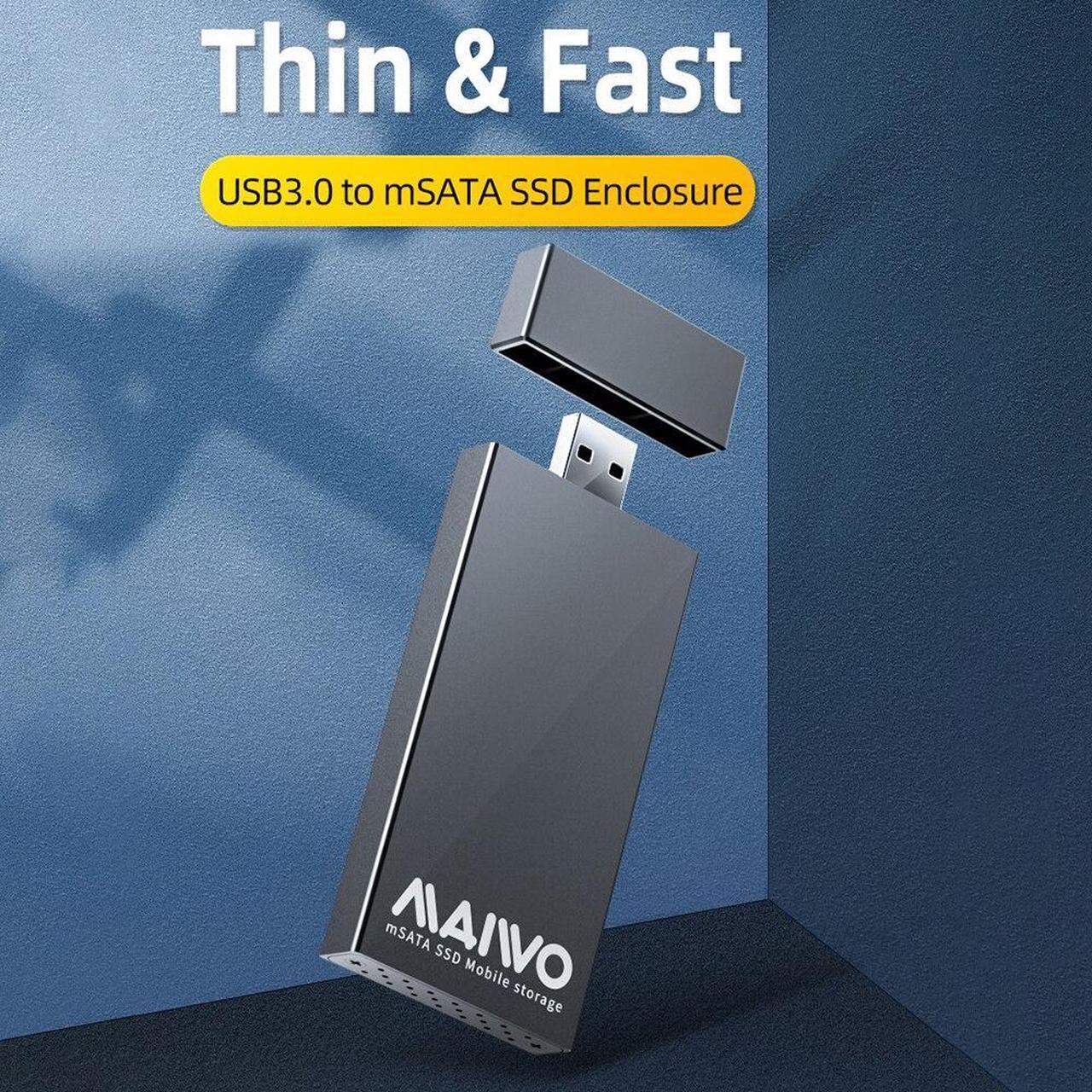 Alt view image 4 of 6 - K1642S 5Gbps USB 3.0 to MSATA SSD Box Aluminum Alloy Mobile Enclosure mSATA SSD Mobile Enclosure Support 1TB w/ Indicator