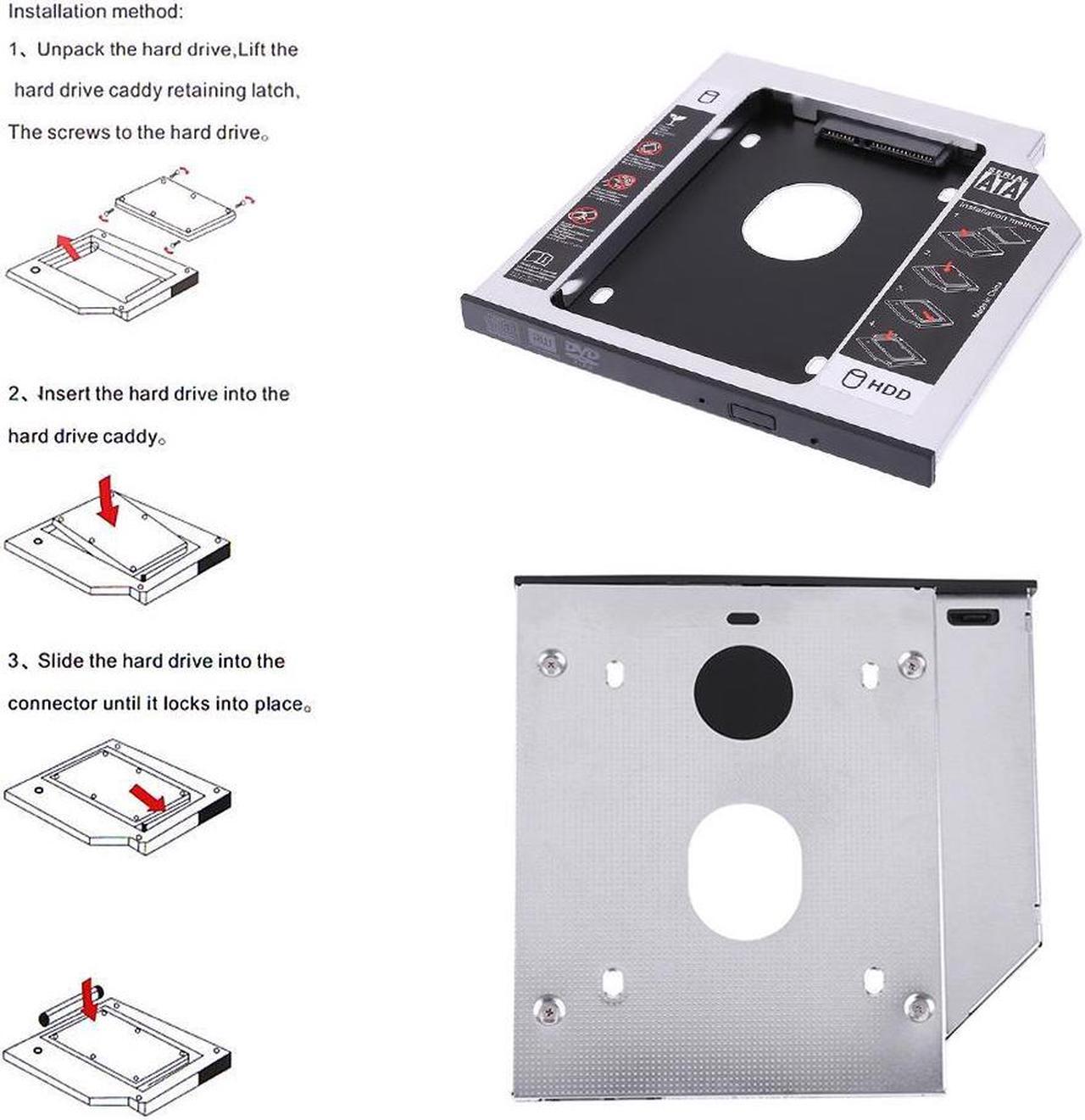 Alt view image 2 of 6 - Universal 2nd SATA To SATA HDD Caddy 9mm For Notebook ODD Optibay For 9mm Nclosure Bay SSD Case Hard Disk Drive