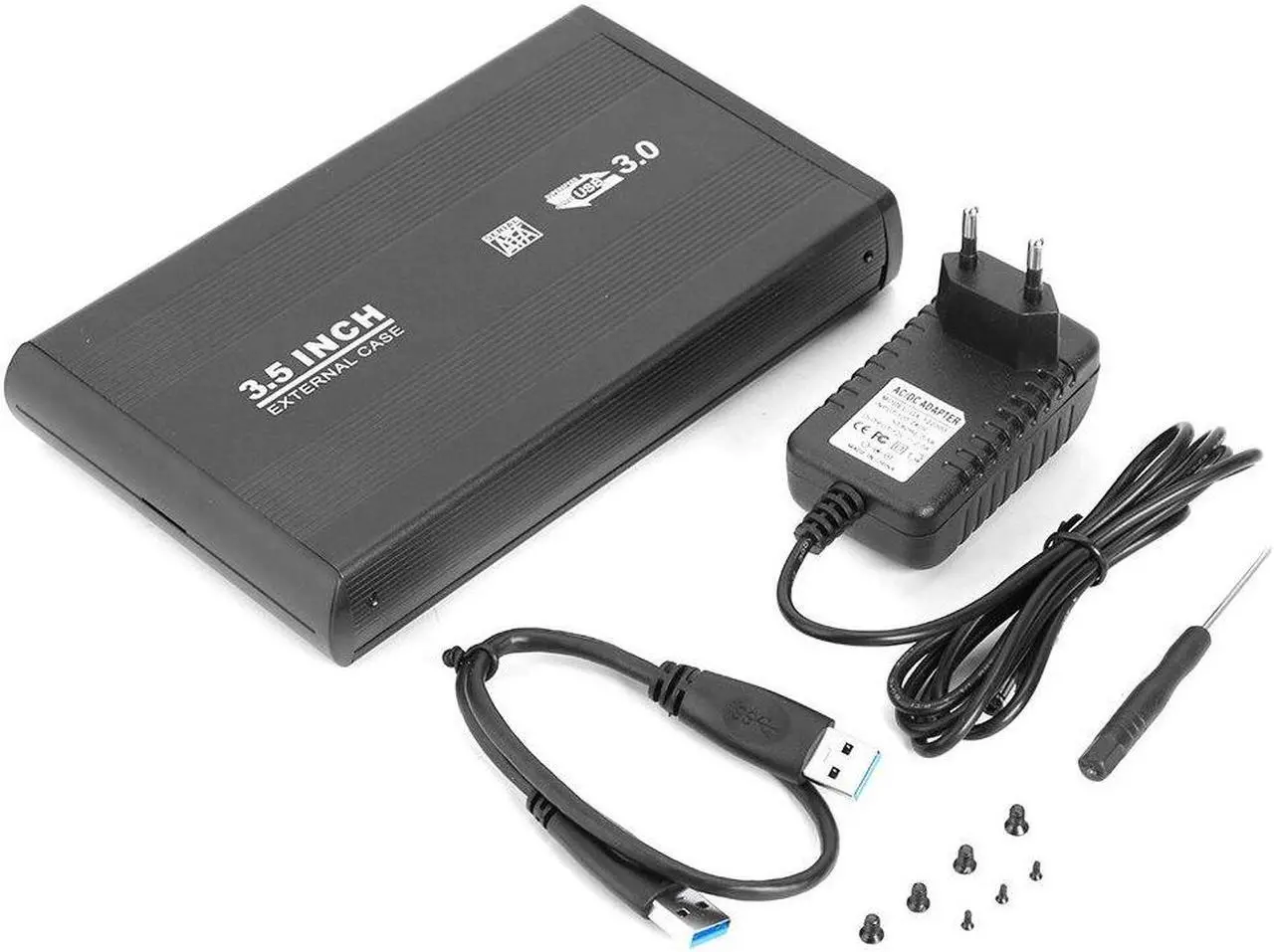 Alt view image 5 of 6 - 3.5 inch Hard Disk Case SATA To USB3.0 Aluminum Alloy HDD Case External Hard Drive Enclosure With USB Cable For Computer Laptop(B)