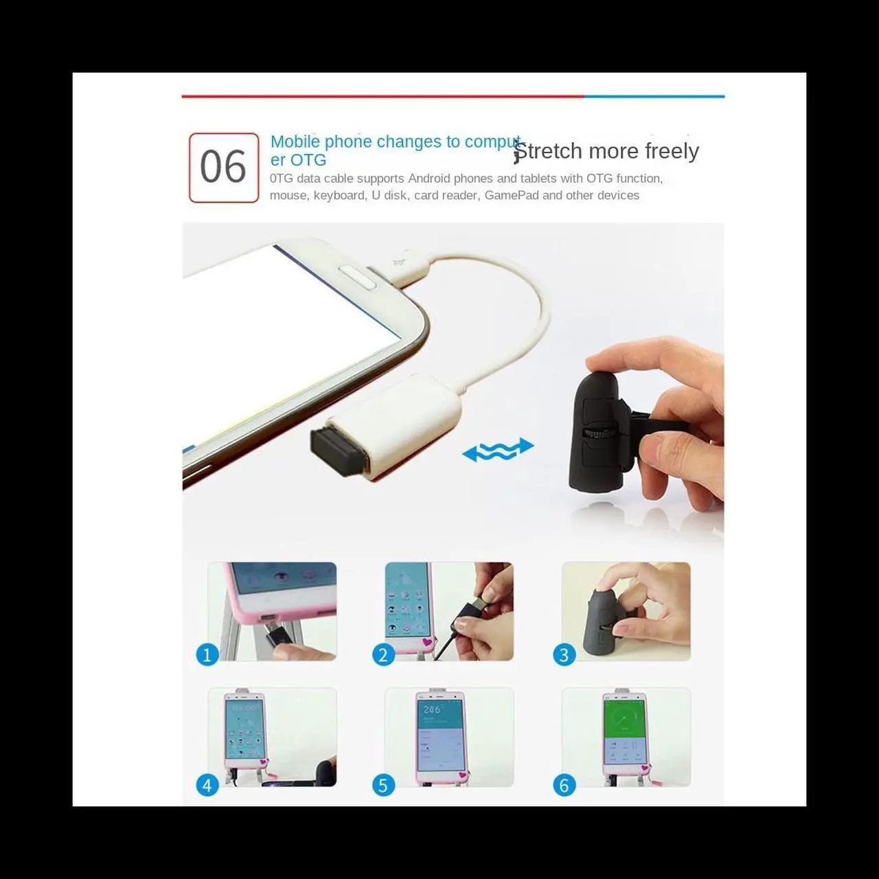 Alt view image 4 of 6 - Mini 2.4G Wireless Finger Ring Mouse Ergonomic Handheld Optical Travel Mice(Black)