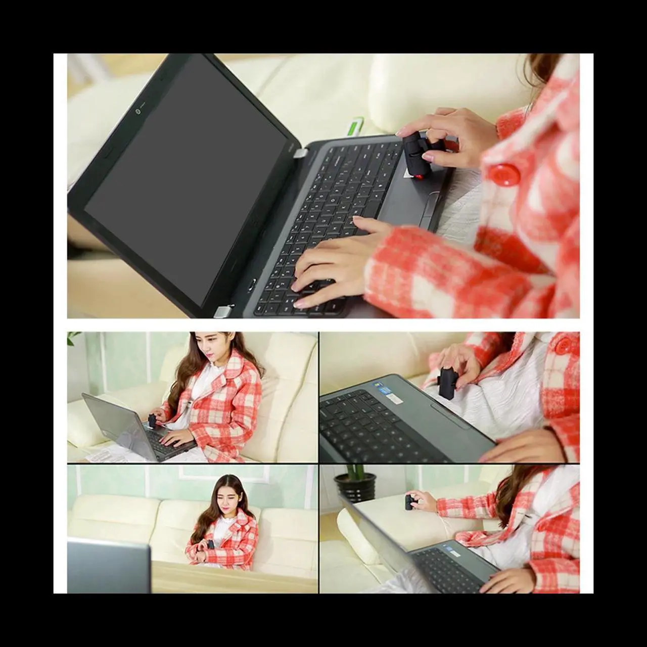 Alt view image 5 of 6 - Mini 2.4G Wireless Finger Ring Mouse Ergonomic Handheld Optical Travel Mice(Black)