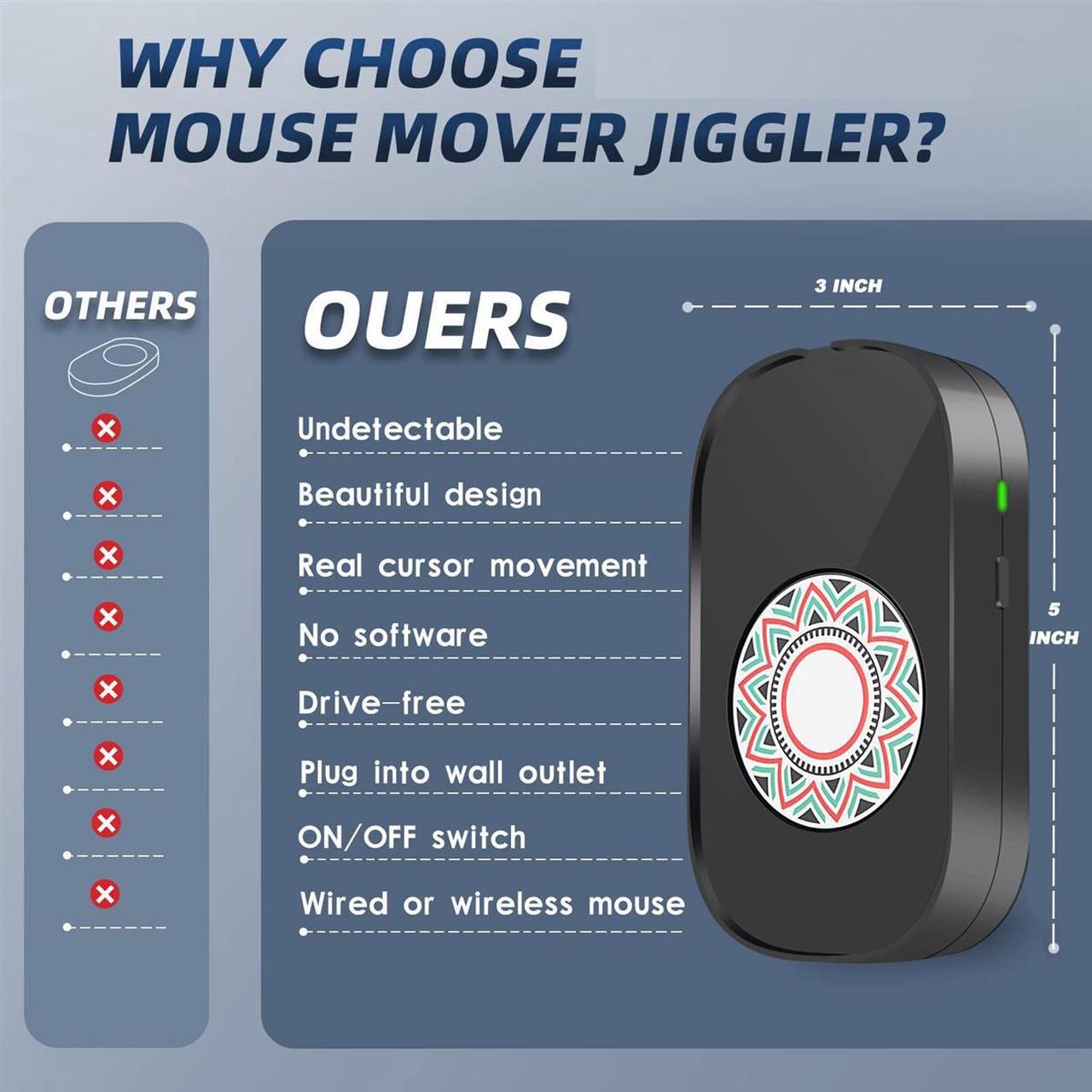 Alt view image 3 of 6 - USB Mouse Jiggler Mouse Mover Virtual Mouse Movement Simulator with ON/OFF Switch for Computer Awakening Lock Screen
