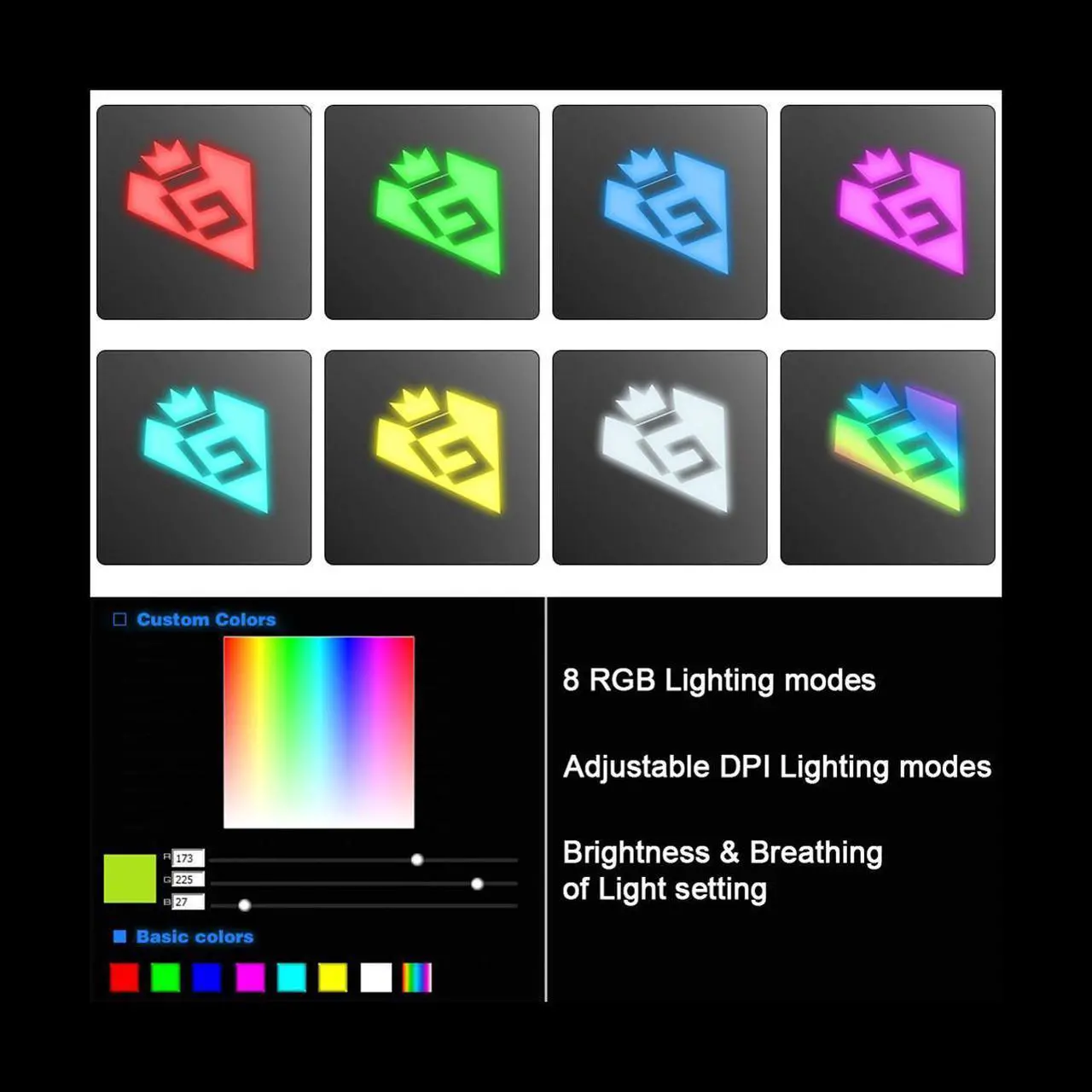 Alt view image 5 of 6 - USB Wired RGB Game Mouse 24000 DPI 16 Button Programming Game Optical Mice for Computer PC Laptop