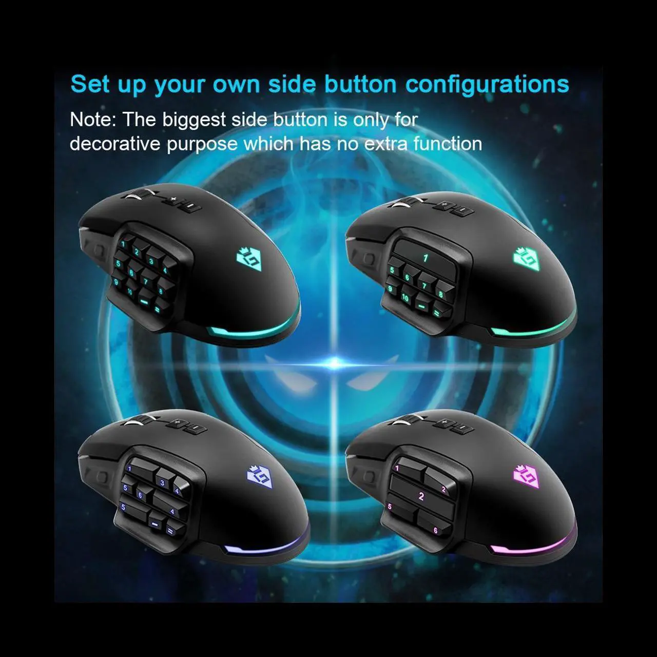 Alt view image 3 of 6 - USB Wired RGB Game Mouse 24000 DPI 16 Button Programming Game Optical Mice for Computer PC Laptop