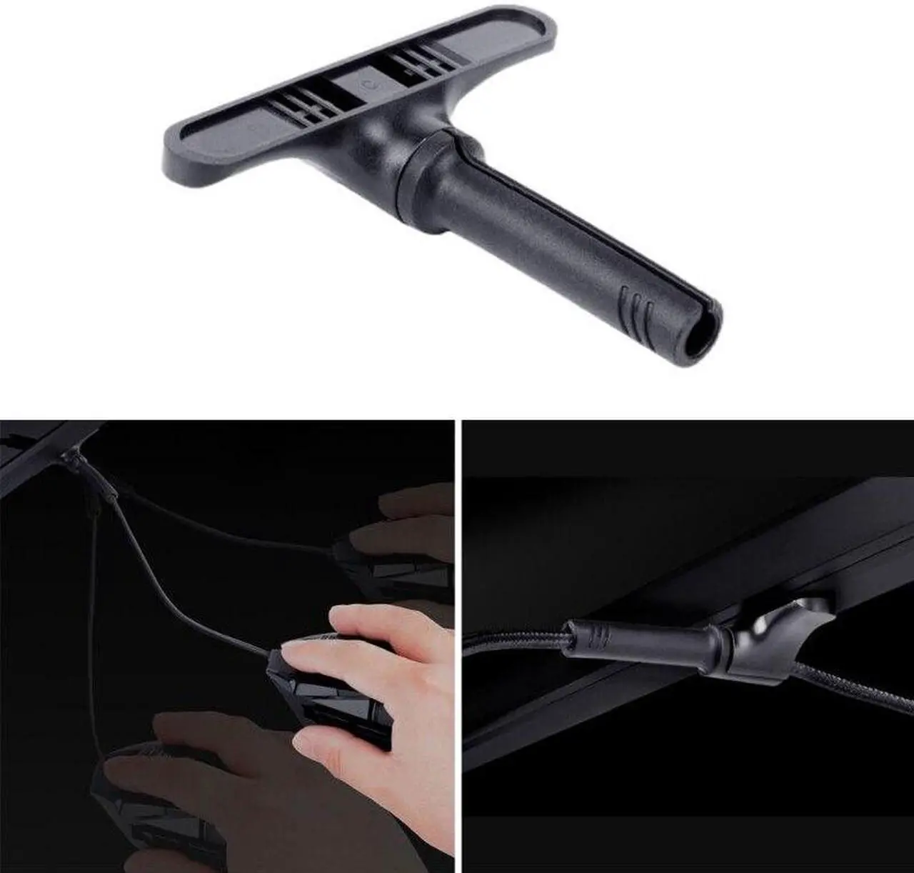 Alt view image 5 of 6 - Mouse Bungee Flexible Cord Clip Clipper Wire Organizer Gaming Mice Cable Holder