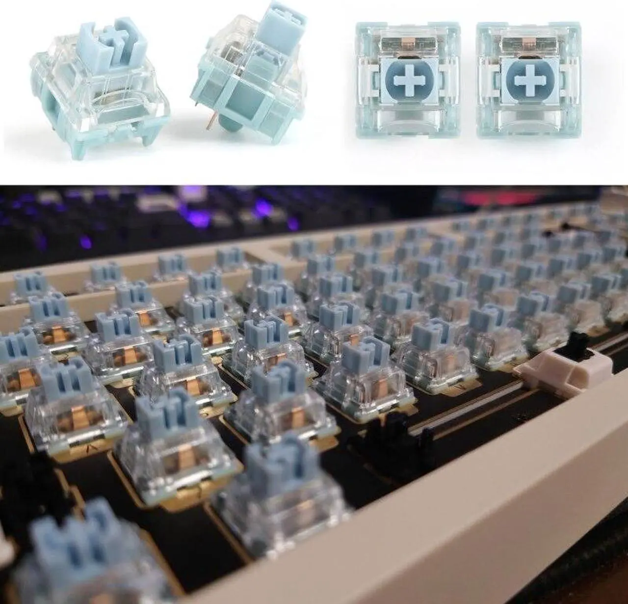 Alt view image 2 of 6 - TTC Silent Bluish White Switch 3 Pins 42g for Mechanical Keyboard Tactile Switch(4)