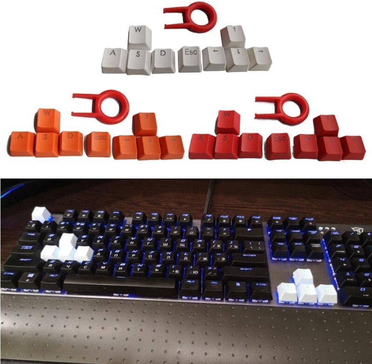 Alt view image 2 of 6 - 9 Keys PBT Backlit Keycaps WASD/ESC/Direction With Key Cap Puller For MX Switches Mechanical KeyboardRed