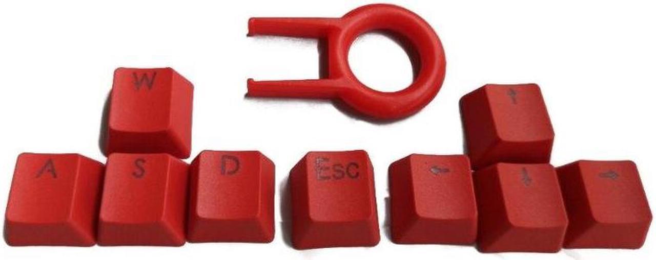 Alt view image 3 of 6 - 9 Keys PBT Backlit Keycaps WASD/ESC/Direction With Key Cap Puller For MX Switches Mechanical KeyboardRed