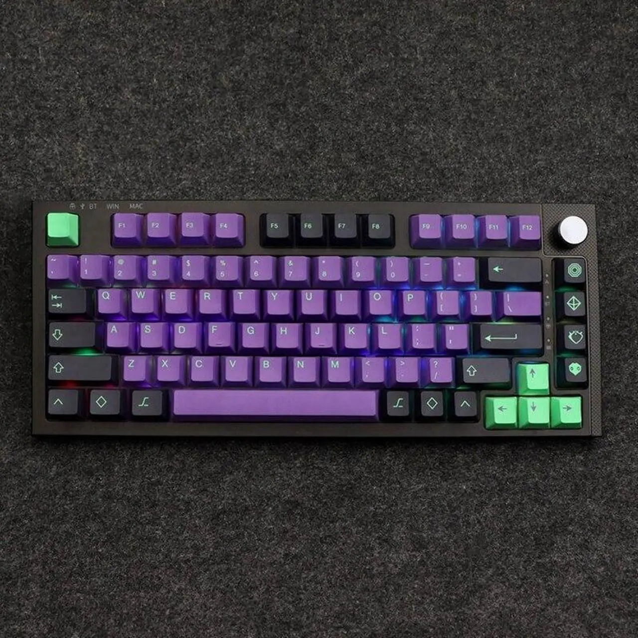 Alt view image 5 of 6 - PBT Keycaps 135 Keys Cherry Profile DYE SUB EVA Purple Keycap For Mechanical Keyboard Japanese Russian Korean English(Russian)