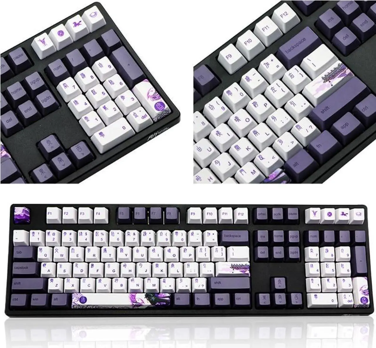 Alt view image 2 of 6 - 113 Keys Purple Datang Keycap PBT Sublimation Keyboard Keyca113 Keys Purple Datang Keycap PBT Sublimation Keyps OEM Profile GK61