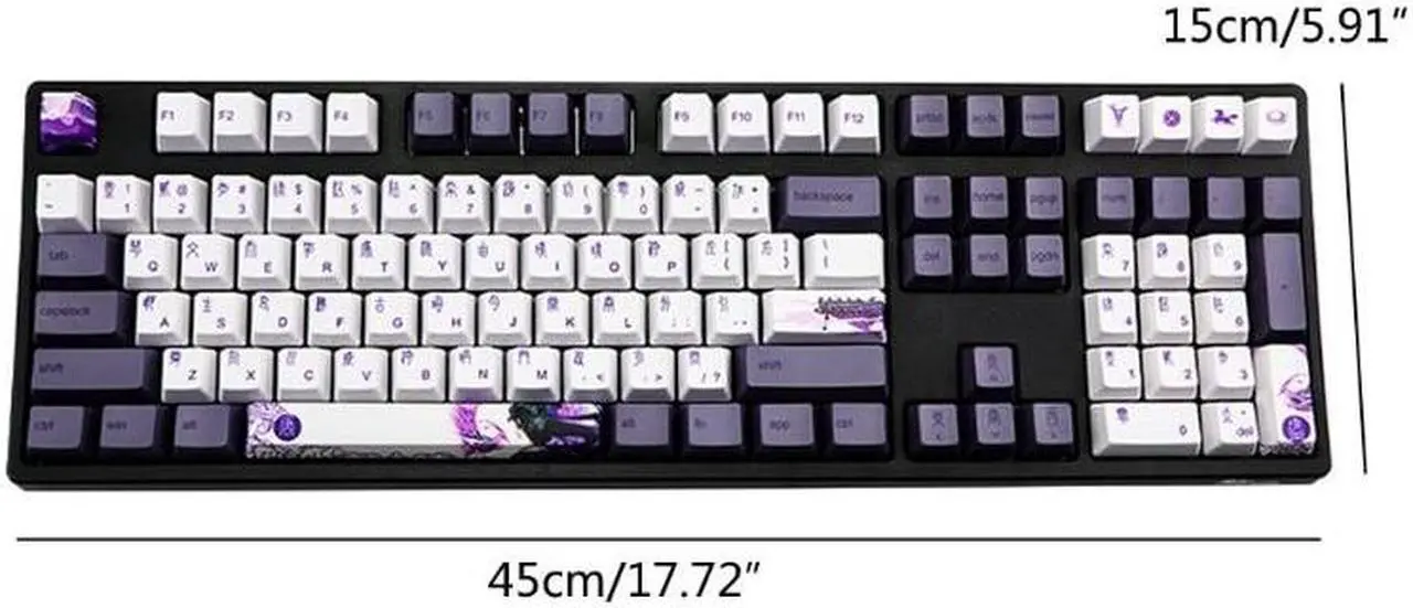 Alt view image 6 of 6 - 113 Keys Purple Datang Keycap PBT Sublimation Keyboard Keyca113 Keys Purple Datang Keycap PBT Sublimation Keyps OEM Profile GK61
